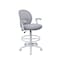 Boss Office Products Drafting Chair, White Frame, Gray Mesh and Fabric with Flip Arms B1676WT-GY - alternate 1